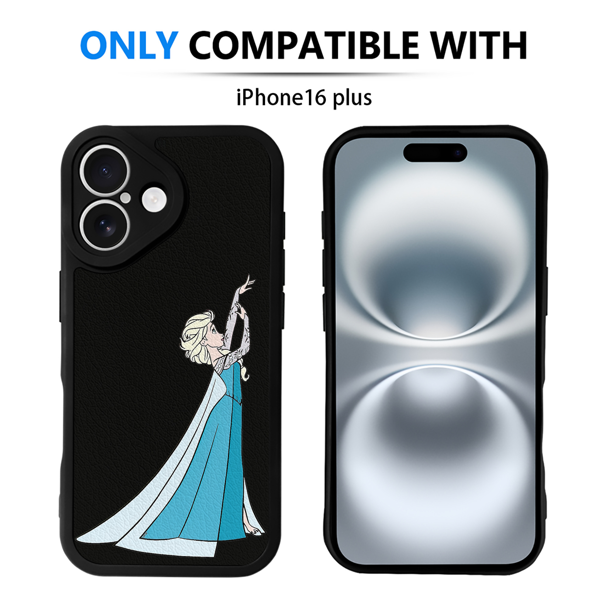 （画像用） アナと雪の女王 アンナ エルサ Frozen Anna Elsa 【iPhone 16シリーズ対応】シリコンスマホケース（レザー調） 材質：シリコン
